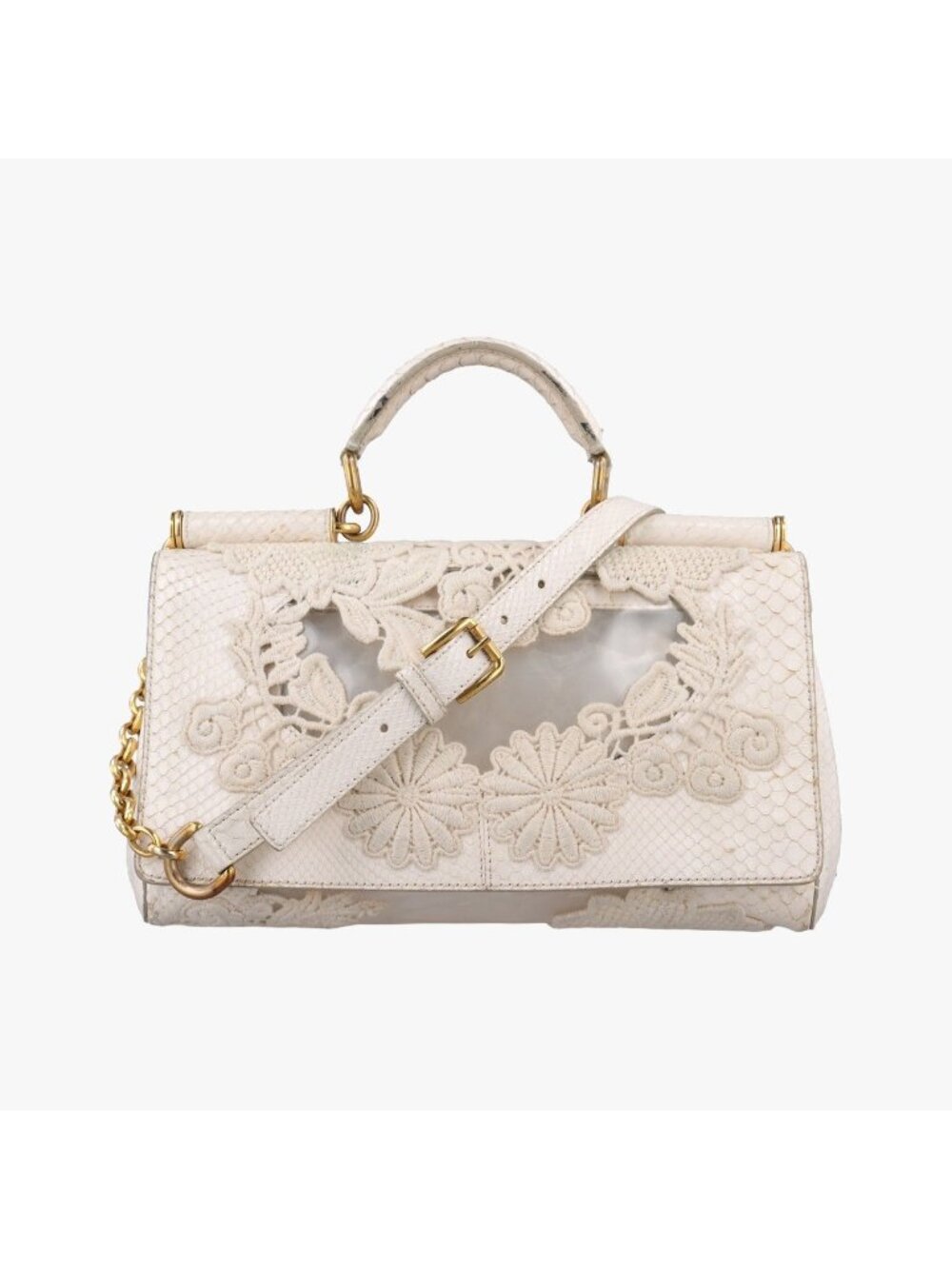 Dolce & Gabbana Sicily White Snakeskin